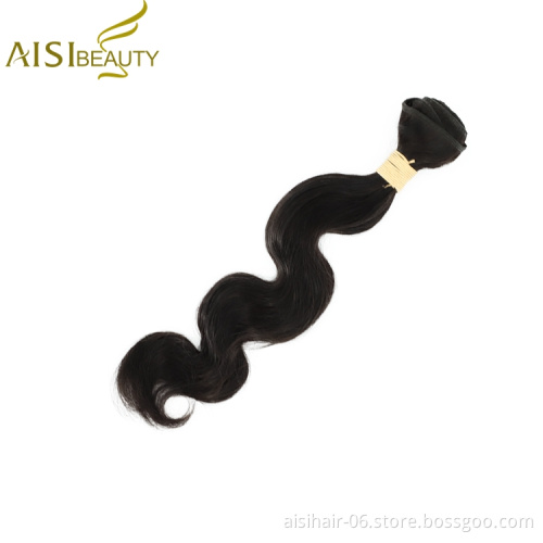 Aisi Beauty Hot Selling Wholesale Hair Extensions Body Wave 100% Black In Stock Brazilian Human Hair Weave Bundles